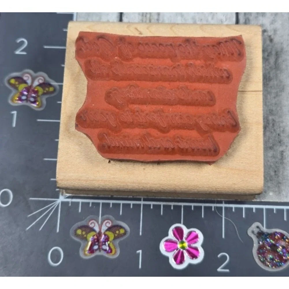 Stampin' Up! May Peace God Bring Comfort Heart Mind 1998 Rubber Stamp Wood #M8